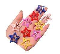 3/10/12 fermagli per capelli colorati a forma di stella, Y2K, da donna, graziose forcine laterali a forma di stella, accessori per capelli per bambini (rosso corallo)