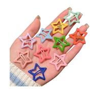 3/10/12 fermagli per capelli colorati a forma di stella, Y2K, da donna, graziose forcine laterali a forma di stella, accessori per capelli per bambini (bianco latte)