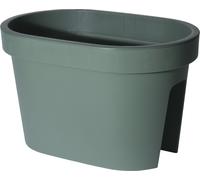 Spetebo Vaso per fiori da balcone in verde bosco, 40 x 26 cm, ovale