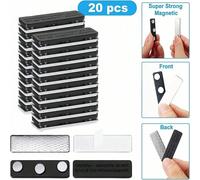 3/12/20 pezzi Magnete per badge identificativo, fascia magnetica per targhetta, Magnete per targhetta 3 Magneti in neodimio adesivi, per divise, giacche, porta-ID (Nero) 12pcs,20pcs,3pcsMagnete