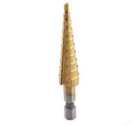 3 12mm HSS Step Drill Bit Titanium Coated Spiral Groove Multi Size 10 Step Cutter per Metallo Legno Plastica Ottone Foratura di Precisione Foro Fare Ad Alta Velocità