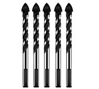 3-12mm multifunzionale vetro metallo piastrelle trapano punta triangolo diamante set ceramica cemento mattoni legno punzonatura sega trapano (colore: A, dimensioni: 5 pezzi set nero)(10mm Set Black)