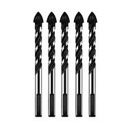 3-12mm multifunzionale vetro metallo piastrelle trapano punta triangolo diamante set ceramica cemento mattoni legno punzonatura sega trapano (colore: A, dimensioni: 5 pezzi set nero)(6mm Set Black)