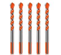 3-12mm multifunzionale vetro metallo piastrelle trapano punta triangolo diamante set ceramica cemento mattoni legno punzonatura sega trapano (colore: A, dimensioni: 5 pezzi set nero)(10mm Set Red)
