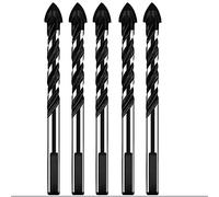 3-12mm multifunzionale vetro metallo piastrelle trapano punta triangolo diamante set ceramica cemento mattoni legno punzonatura sega trapano (colore: A, dimensioni: 5 pezzi set nero)(12mm Set Black)