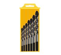 3-12mm multifunzionale vetro metallo piastrelle trapano punta triangolo diamante set ceramica cemento mattoni legno punzonatura sega trapano (colore: A, dimensioni: 5 pezzi set nero)(7 PCS Set Black)