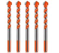 3-12mm multifunzionale vetro metallo piastrelle trapano punta triangolo diamante set ceramica cemento mattoni legno punzonatura sega trapano (colore: A, dimensioni: 5 pezzi set nero)(12mm Set Red)