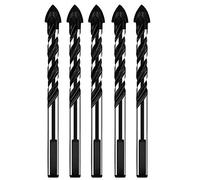 3-12mm multifunzionale vetro metallo piastrelle trapano punta triangolo diamante set ceramica cemento mattoni legno punzonatura sega trapano (colore: A, dimensioni: 5 pezzi set nero)(8mm Set Black)