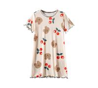 3-16 Anni Camicia da Notte Bambina Estivo Cotone Pigiama Ragazza a Maniche Corte per Bambini con Scollo Rotondo Unicorno per Bambine