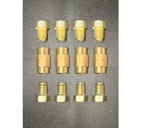 3/16 " Freno Linea Raccordi & Ottone Sindacati 10mm x 1.0 Invertito Flare,12 Set