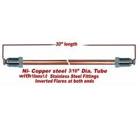 3/16 Ni-Copper Freno Linea 30 " Length-Stainless 10mx1.0 Raccordi Inverted Flare