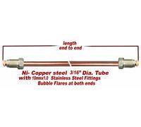 3/16 Ni-Copper Tubo Freno 60 " Length-Stainless 10mx1.0 Raccordi Bolla Flare