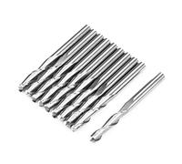 3.175mm Ball Nose End Mills 10PCS | Double Flutes Carbide CNC Router Bits for Aluminum / Copper / Plastic | 17mm Cutting Length, High Hardness & Extended Service Life