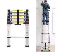 3.2 M/10.5FT Scala Telescopica Singola Scala Dritta Casa Portatile Pieghevole Scala Progetto Ispessita In Lega di Alluminio Casa/Biblioteca/Ingegneria Scala