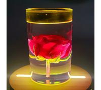 3.2 " Vero Rosa Rossa IN Resina Lumino Candela Favore Sostegno Giugno Birth Mese