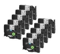 3-20pcs Etichetta adesiva nastro 6 9 12 18 24mm Extra Strong compatibile con Tze-S231 Tz-S231 Ribbon per produttori di etichette(10PK Black on Clear)