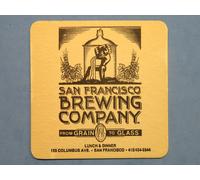 3.3 " Birra Sottobicchiere ~ San Francisco Birreria Co Grana A Vetro Aperto 1985