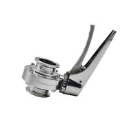 3/4" 1" 1,5" 2" 3" 4" SS304 acciaio inox sanitario Tri Clamp Squeeze Trigger Controllo del flusso valvola a farfalla per prodotti lattiero-caseari (WHITE, SS304_25MM FERRULE 50.5)