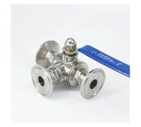 3/4" 19mm 304 Stainless Steel 3 Way L port Ball Valve 1.5" Tri Clamp Ferrule Type For Homebrew Diary Product