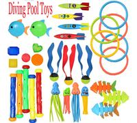 3/4/5/6/8/24 pezzi Giocattoli per piscina estivi, giochi di immersione subacquea, giochi di immersione sott'acqua per il prato, strumenti per l'allenamento dell'apnea, giocattoli a forma di squalo per