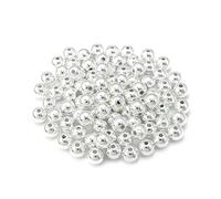 3 4 6 7 8 10 12mm 50-500 pezzi Perline a sfera CCB color oro Perline rotonde sciolte per realizzare gioielli fai da te per braccialetti, collane e matrimoni - Argento - 6 mm 100 pezzi