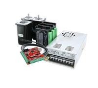 3 4 Axis Kit CNC Nema 23 2.2N 82mm Stepper Motor Driver TB6600 DM542 DM556 USB LPT mach3 Controller + 350W 36V power PSU(3 Sets With USB Card,DM542 Driver)