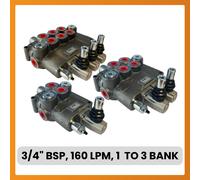 3/4 " Bsp ,1 - 3 Banca Idraulico Monoblocco Valvola,160 Lpm ,D / Agendo,Molla
