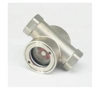 3/4" BSPP Female SS304 Stainless Steel Glass Window Sight Flow Indicator With Impeller 2.5 Mpa