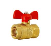 3/4" BSPP Female To Female Brass Shut Off Ball Valve Fuel Gas with Red Handle