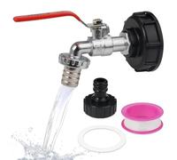 3/4" IBC Tote Serbatoio Scarico Adpater, Adattatore per Serbatoio IBC in Ottone, Adattatore Serbatoio Rubinetto Acqua, Rubinetto per Cisterna 1000 Litri IBC, per Serbatoi di Pioggia IBC, Giardino