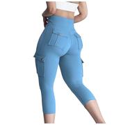3/4 Leggins Capri Donna Coprenti Pinocchietto Opaco Leggings Sportivi Scrunch Butt Pantaloni a Vita Alta Morbidi e Confortevoli Jogging Fitness per Yoga, Allenamento in Palestra