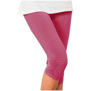 3/4 Leggins Capri Vita Alta Donna, Estivi Vita Alta Leggins Palestra Donna Pantaloncini Yoga Coprenti Controllo della Pancia Opaco Capri Leggins Donna in Cotone Traspirante Elastici Morbido Pantaloni
