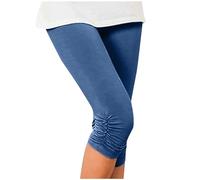 3/4 Leggins Capri Vita Alta Donna, Estivi Vita Alta Leggins Palestra Donna Pantaloncini Yoga Coprenti Controllo della Pancia Opaco Capri Leggins Donna in Cotone Traspirante Elastici Morbido Pantaloni