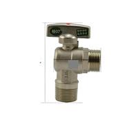 3/4" Male Ball Angle Valve Elbow 90 Degree Water Gas Oil Hole Size 15mm Height 88mm Red Point