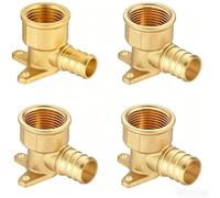 3/4" PEX-B angolo con occhiello in ottone, set da 4 | Design a goccia, fissaggio a parete sicuro, compatibile con tubi Pex-B, dimensioni 3/4", confezione da 4