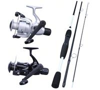 3/4 Pezzi Canna da Pesca Rotante con Impugnatura in EVA, Peso Trecciato 6-14 Lbs | Mulinello da Pesca con Rapporto di Ingranaggi 5.1:1, Braccio Oscillante in ABS, Reversibile Sinistra/Destra, Adatto p