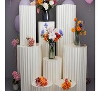 3/4 pezzi Set base in cartone, supporto a colonna pieghevole, accessorio per matrimoni, supporto a colonna per esposizione a terra, base a scatola DIY con supporto a colonna in cartone pieghevole a ci