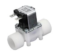 3/4" Plastic Solenoid Valve 12V 24V 220V PP N/C Magnetic Washing Machine Dispenser Water Pneumatic Pressure Controller Switch(220V_OPEN)