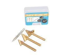 3/4 punte per saldatura triangolari in rame, set da 4 pezzi | Set di testine per saldatore triangolare, in rame, per stiratura in pelle, accessori per riparazione paraurti auto