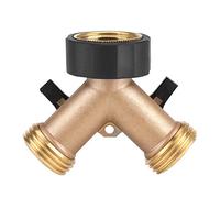 3/4 Splitter a 2 Vie, Rubinetto per Tubo da Giardino in Ottone Robusto, Adattatore per Connettore per Tubo Flessibile da Irrigazione da Giardino(Thread Europeo)