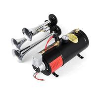 3/4 trombe 12V 150DB clacson ad aria forte Kit for treno Max 150 PSI pressione di esercizio for camion auto SUV barca trattore RV ORV Garantire la Stabilità(3 Trumpets 3L)