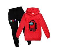 (3-4 Years,Red)Kids Among Us Impostor Tracksuit Set Hooded Pullover Sweatshirt Hoodie Pants Outfit