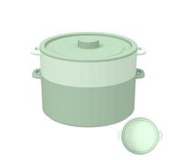 3.4L Vaporiera per Microonde, 18,8x12,5cm Vaporiera Microonde Silicone con Vassoi a Coperchio, Cuocipasta Microonde Contenitore per Microondes per Riso, Verdure, Lavabile in Lavastoviglie (Verde)