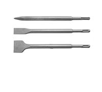 3/4Pcs SDS Plus Scalpelli Set Carburo Cementato Martello Elettrico Bit Point Scanalatura Scalpello Piatto for Muro di Mattoni Rossi/cemento/schiuma(3PCS)