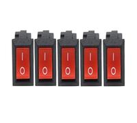 3/5/10 pezzi KCD11-101 interruttore a pulsante 3 A/250 V nero rosso 10 * 15 mm 2 PIN interruttore a bilanciere ON/OFF(5PCS Red)
