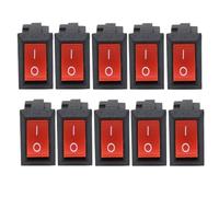3/5/10 pezzi KCD11-101 interruttore a pulsante 3 A/250 V nero rosso 10 * 15 mm 2 PIN interruttore a bilanciere ON/OFF(10PCS Red)