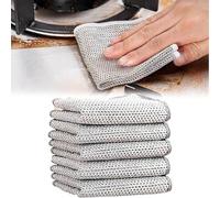 3/5/10pcs Multipurpose Wire Dishwashing Rags for Wet and Dry, Metal Wire Dishwashing Rag, Multifunctional Non-Scratch Scrubbing Wire Dishcloth Rags, Home Kitchen Cooktop Grid Cleaning Cloth (5pcs)