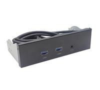 3,5" 19 Pin a USB3.2 GEN1 Port Hub Splitter Display Bay 3.5mm Estensione cuffie Pannello frontale Rack PC USB Pannello frontale