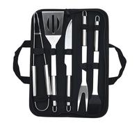 3/5/7/9 pz Kit di attrezzi for barbecue portatile Grill for esterni Set for Spatola Clip spiedo con sacchetto stoffa Strumenti for grigliare(5-piece set)