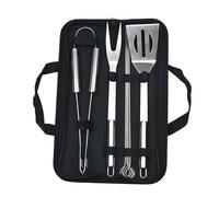 3/5/7/9 pz Kit di attrezzi for barbecue portatile Grill for esterni Set for Spatola Clip spiedo con sacchetto stoffa Strumenti for grigliare(7-piece set)